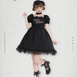 EverythingCuteClub Black Choco Cream Waffle Dolly Dress One Piece Dress 32 EverythingCuteClub Black Choco Cream Waffle Dolly Dress One Piece Dress