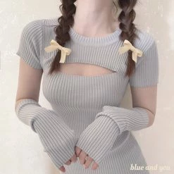 EverythingCuteClub Hollow Out Black / Blue Summer Girl Dress