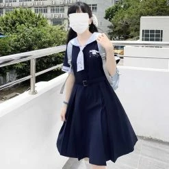 EverythingCuteClub Dress + Rompers Pre-order Sanrio Collaboration 2021 SS Cinnamoroll Short Sleeve Seifuku Dress